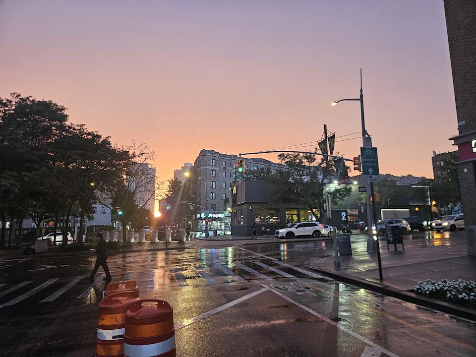 rainy sunset